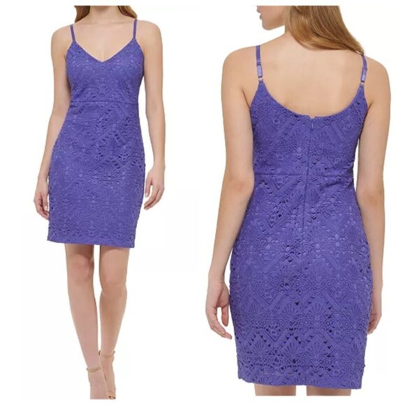 Guess Women's Lace Short Slip Dress Sz 16 in Violet - Picture 1 of 9